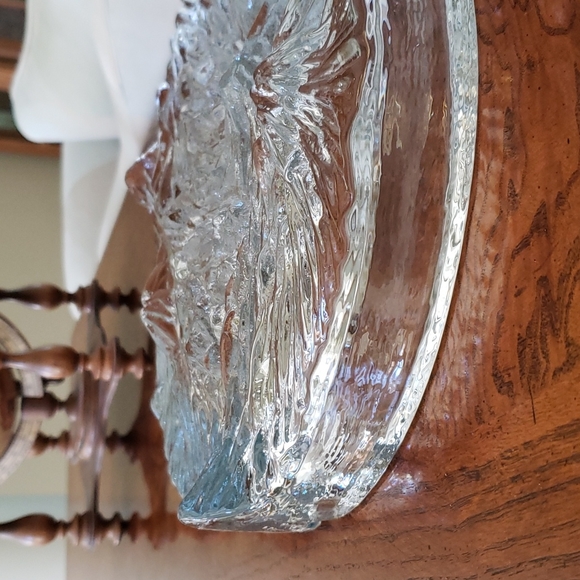 ❤ VINTAGE | Gigantic Mid-Century Modern Heavy Glacial Ashtray Art Glass - Picture 7 of 14